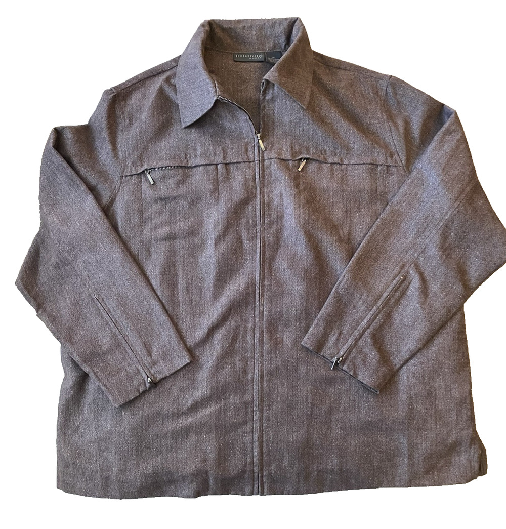Relativity Women Shacket Size 1X Brown Tweed Zip Up Lightweight Shirt / Jacket